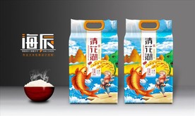 大米包装 米袋设计 鱼稻生态米
