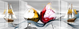 酒杯帆船一帆风顺装饰画