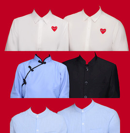 结婚证件照服装模板分层素材