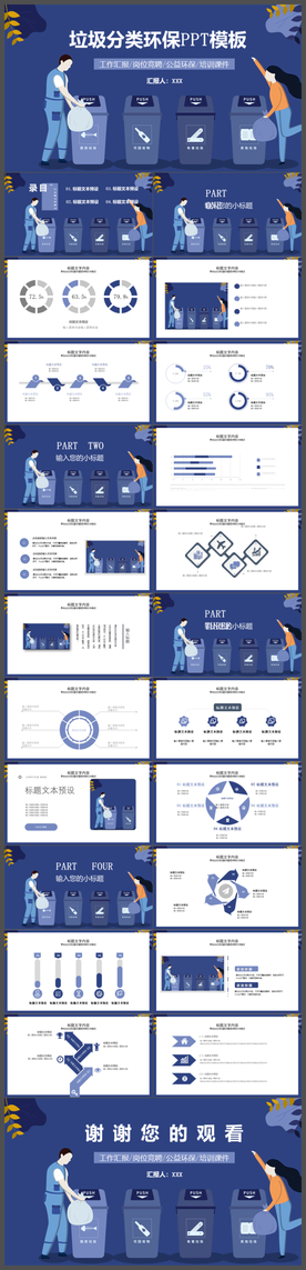 简约风垃圾分类公益环保PPT