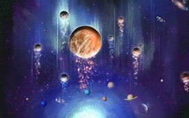 唯美梦幻星空壁画背景墙图片