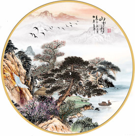 原创山水装饰画壁画