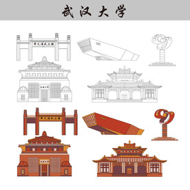 武汉大学校园建筑适量图