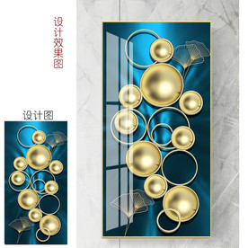 现代轻奢玄关中式装饰画