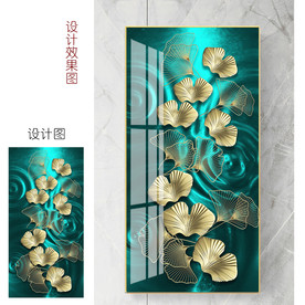 现代轻奢银杏玄关中式装饰画