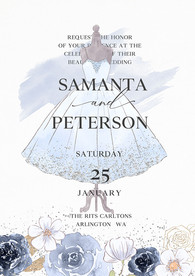 轻奢小香风蓝色女裙服装店海报