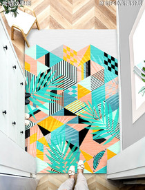 几何抽象轻奢抽象玄关地毯