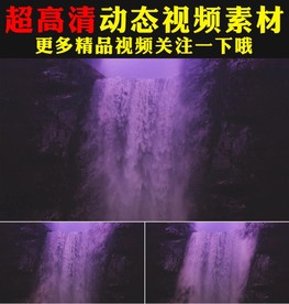 唯美瀑布高山流水水花视频素材