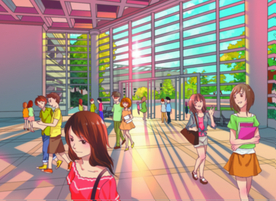 手绘南京城市商场美景素材