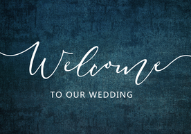 创意深绿纹理婚礼迎宾水牌