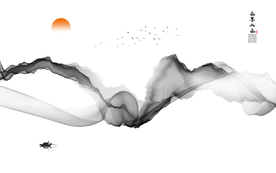 新中式 意境烟雾 麋鹿山水