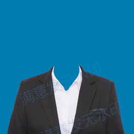 无领带证件照西装