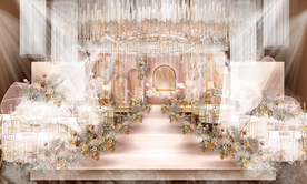 粉色婚礼舞台效果图