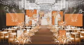 橙色婚礼效果图