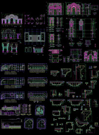 欧式售楼部外墙cad施工图