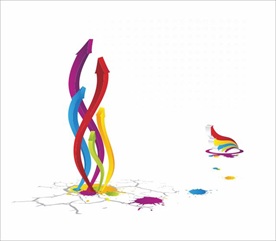 向上上升的箭头