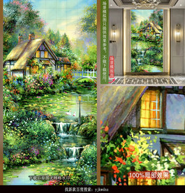 田园水景装饰画