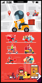 矢量同城快递职业系列