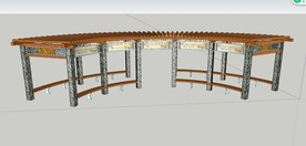 弧形休闲读书廊架