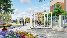 家长等候区廊架