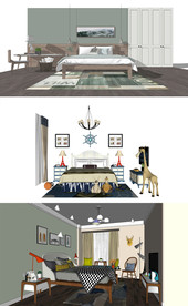 卧室空间SU模型设计-1
