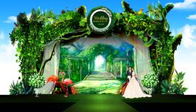 绿色梦幻婚礼背景