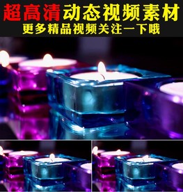 唯美紫色蜡烛燃烧火光视频素材