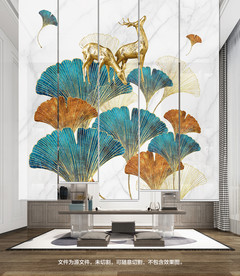 新中式麋鹿卷帘