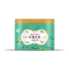 花茶-玫瑰花茶 灌装 包装设计