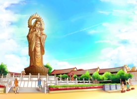 武汉明归元寺手绘素材美景