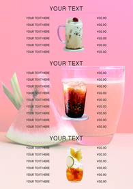 奶茶菜单 水果茶菜单 咖啡菜单