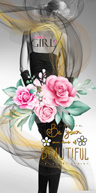 金色烟雾美女花朵装饰画玄关