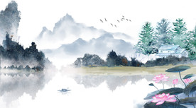 水墨山水画背景