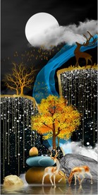 轻奢鹿玄关背景墙