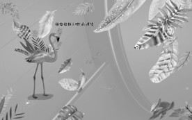 火烈鸟装饰画 TIF分层