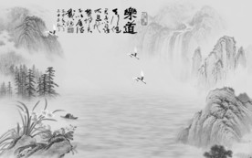 家装山水画灰色画 TIF分层
