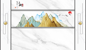 个性山水装饰背景