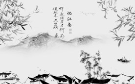 新品山水画灰色画 TIF分层