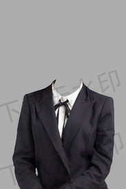 黑色半身西装模板