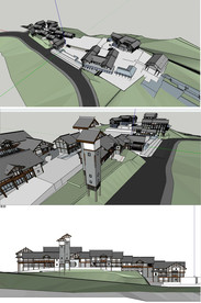 川东风格商业街模型