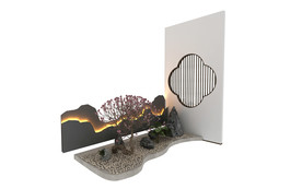 中式景观树场景3d模型