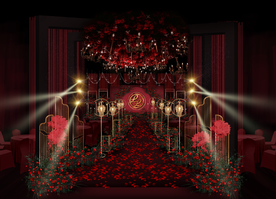 红色系婚礼仪式区