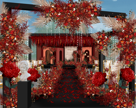 红黑色户外婚礼