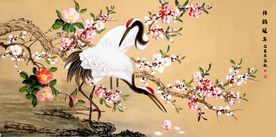 花鳥仙鶴圖 他被誉为“清代画鹤第一人”，每一幅都典雅高贵！_作品_仙鹤_花鸟画家
