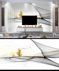 中式烟雾背景墙