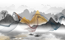 意境山水背景墙