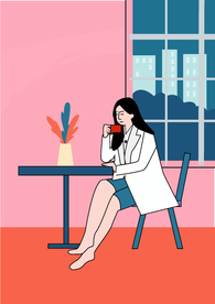 时尚美女扁平化插画人物图片