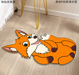 可爱卡通动物形状地毯地垫