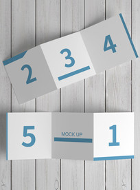 三折页展开图光影样机