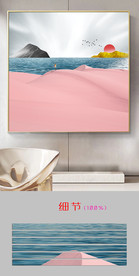 现代约清新沙漠晶瓷客厅装饰画